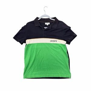 Lacoste Colorblock Polo Shirt Navy Green White Croc Logo Men’s M